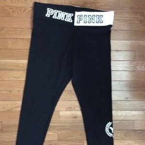 NWOT PINK Victoria's Secret Black Yoga Pants Sz XL